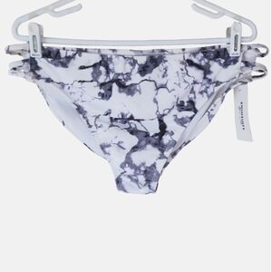 NWT Swimsuits For All Size 18 Gray Watercolor Strappy Bikini Bottom